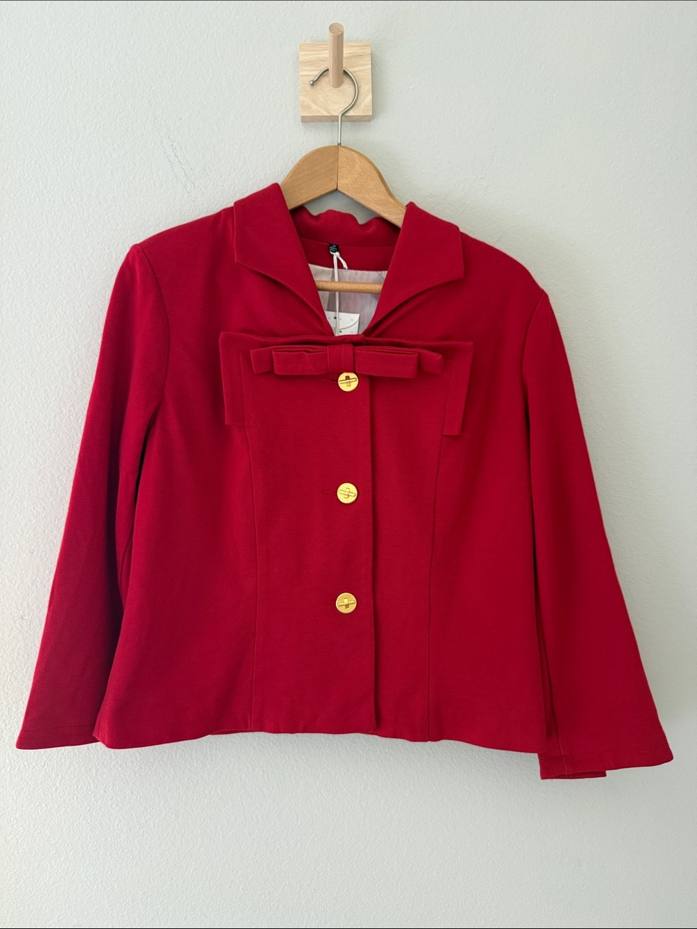 Cabi Beau Red Blazer Jacket Gold Hardware Size 10